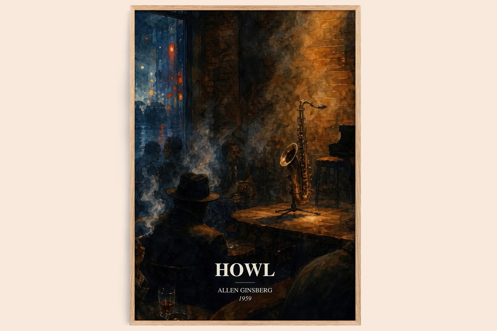 Howl Book Watercolour Illustration by Allen Ginsberg