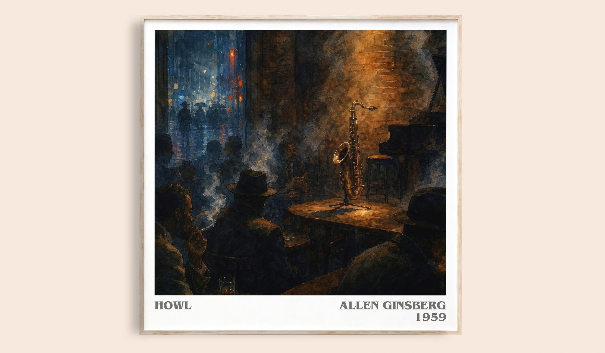 Howl Literary Art Print by Allen Ginsberg