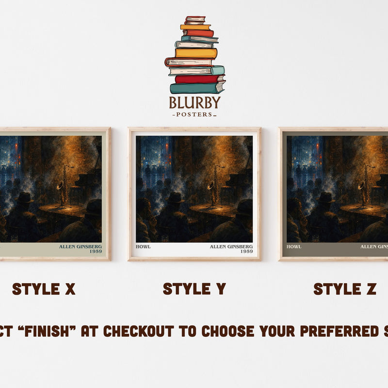 Howl literary print in frame leaning in hallway – poetry wall art