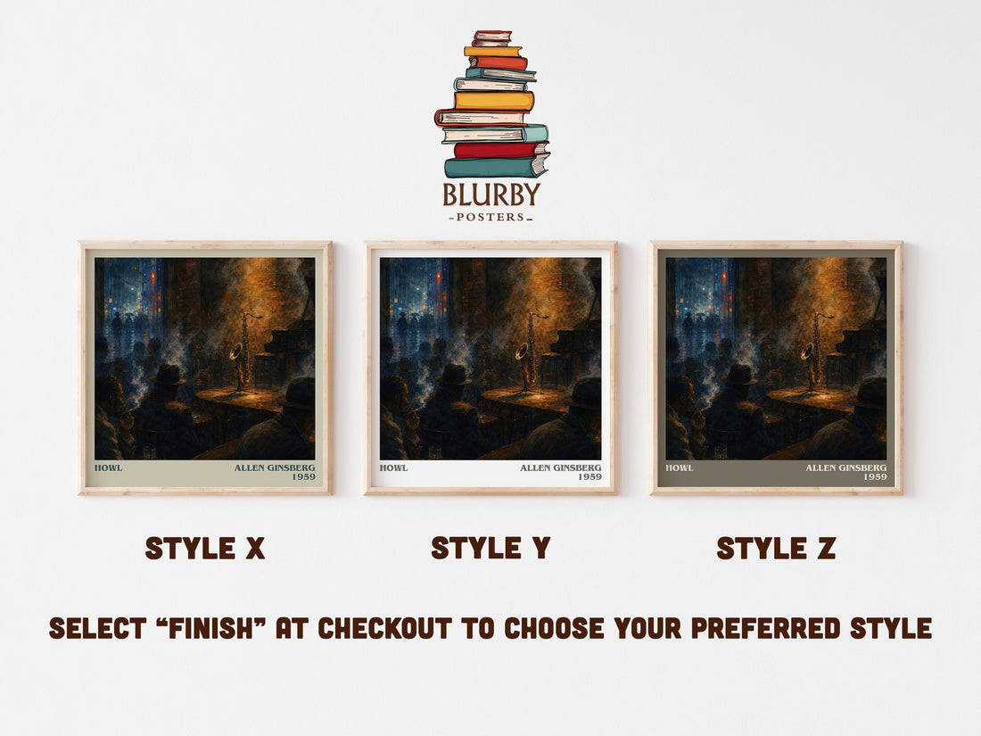 Howl literary print in frame leaning in hallway – poetry wall art (mockup)