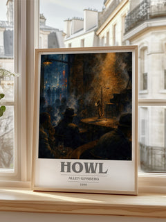 Howl book cover poster colour and style options – Allen Ginsberg book art