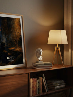 Howl watercolour print on bookshelf – Allen Ginsberg fan gift