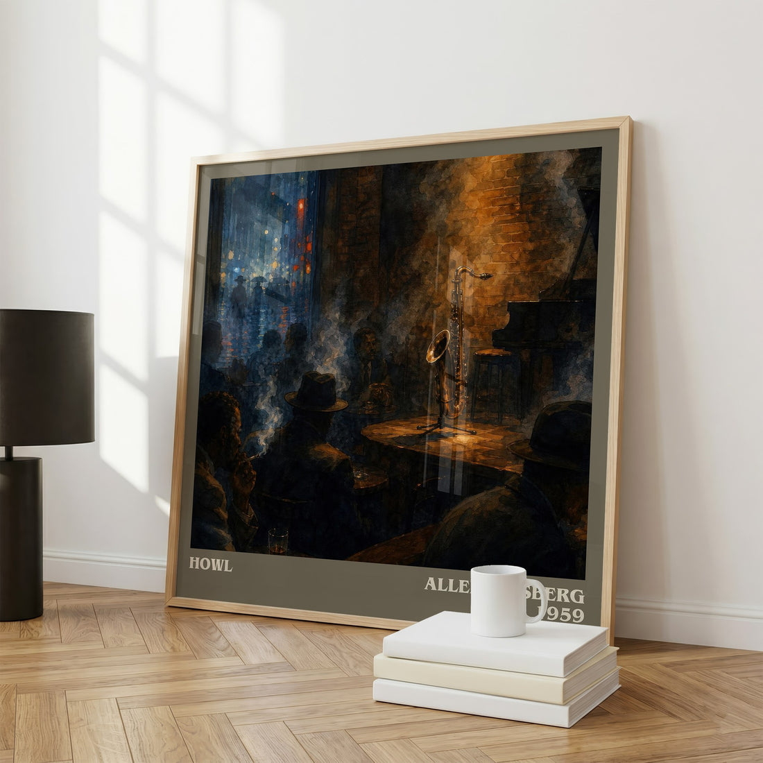 Howl literary print framed by window – literary home decor