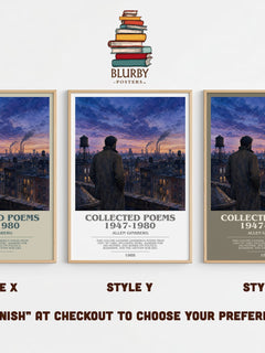 Collected Poems 1947-1980 Bookish Wall Art by Allen Ginsberg – Style X, Y and Z side by side – choose your finish