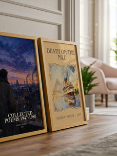 Collected Poems 1947-1980 watercolour print framed by window – literary home decor