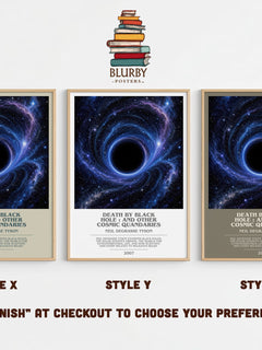 Death by black hole : and other cosmic quandaries bookish print in frame leaning in hallway – non fiction wall art