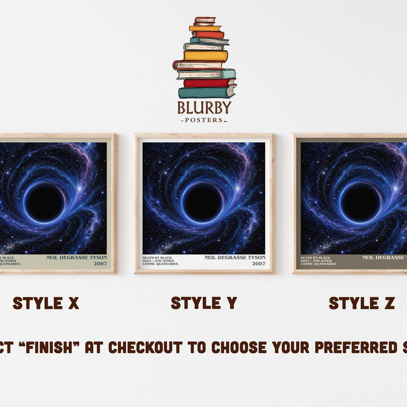 Death by black hole : and other cosmic quandaries literary print in frame leaning in hallway – non fiction wall art