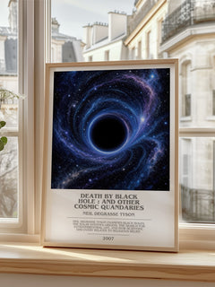 Death by black hole : and other cosmic quandaries bookish poster colour and style options – Neil deGrasse Tyson book art