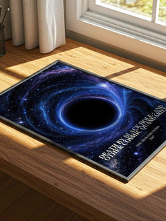 Death by black hole : and other cosmic quandaries watercolour book poster framed on wall – non fiction wall art