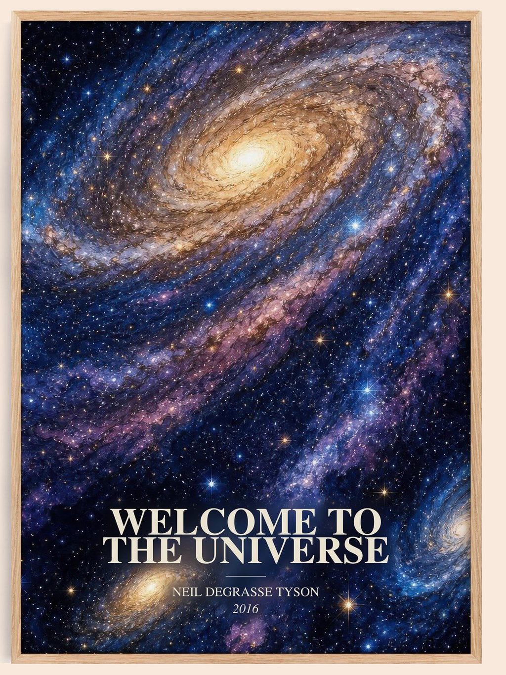 Welcome to the Universe watercolour book poster by Neil deGrasse Tyson – framed literary art print