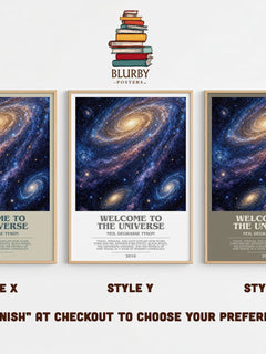 Welcome to the Universe bookish print in frame leaning in hallway – non fiction wall art