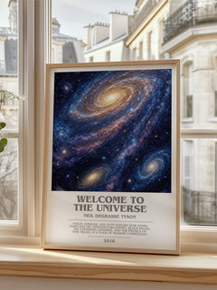 Welcome to the Universe bookish poster colour and style options – Neil deGrasse Tyson book art