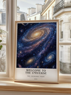 Welcome to the Universe book cover poster colour and style options – Neil deGrasse Tyson book art