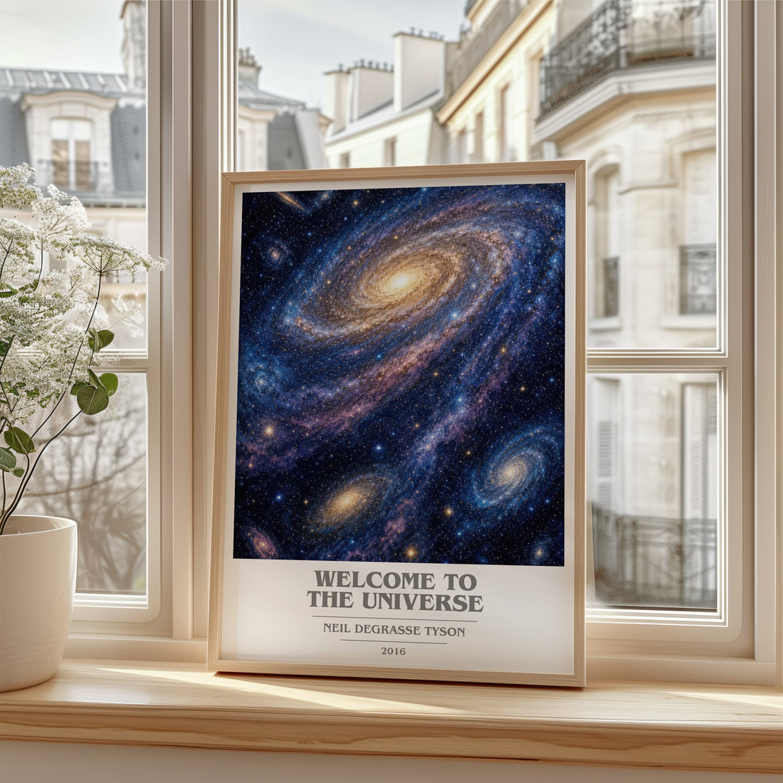 Welcome to the Universe book cover poster colour and style options – Neil deGrasse Tyson book art