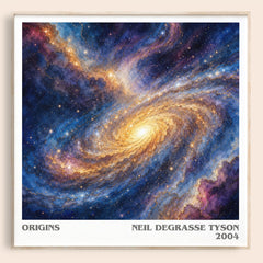 Origins literary book poster by Neil deGrasse Tyson – framed literary art print