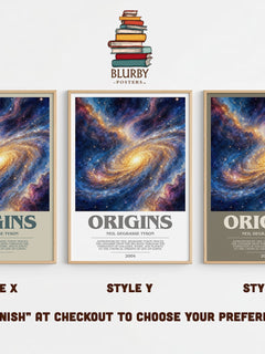 Origins bookish print in frame leaning in hallway – non fiction wall art
