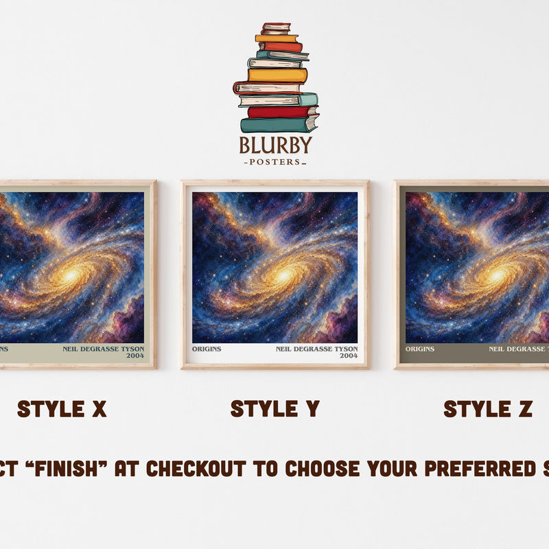 Origins literary print in frame leaning in hallway – non fiction wall art