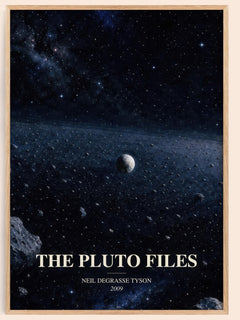 The Pluto Files watercolour book poster by Neil deGrasse Tyson – framed literary art print