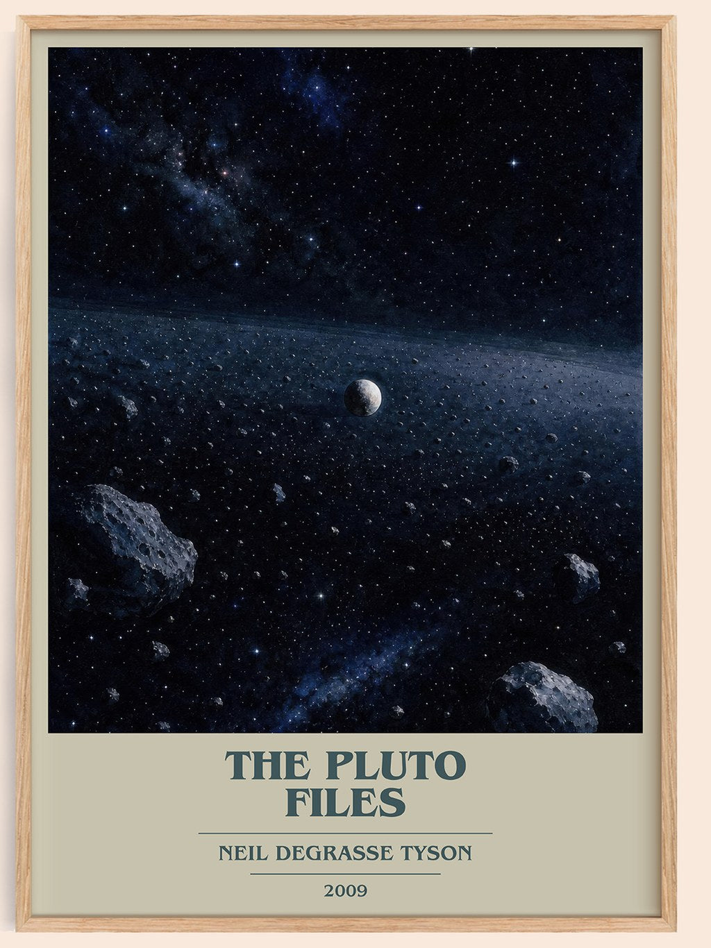 The Pluto Files book cover book poster by Neil deGrasse Tyson – framed literary art print