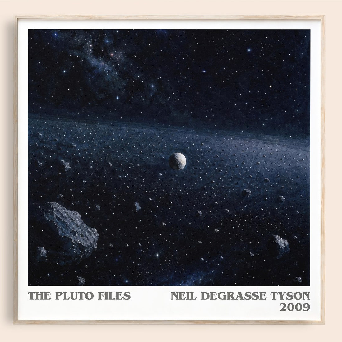 The Pluto Files literary book poster by Neil deGrasse Tyson – framed literary art print