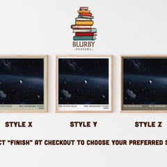 The Pluto Files literary print in frame leaning in hallway – non fiction wall art