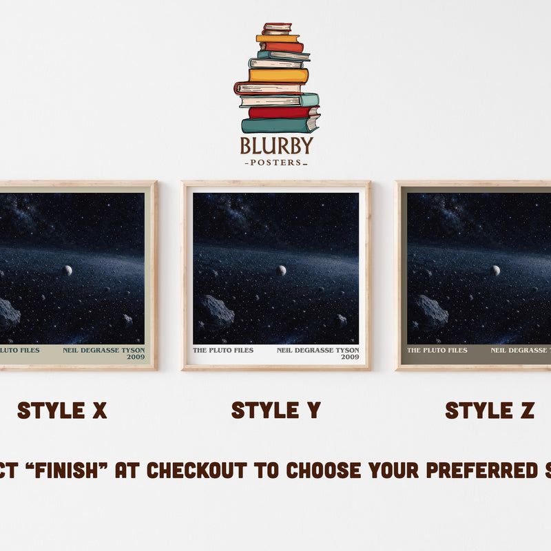 The Pluto Files literary print in frame leaning in hallway – non fiction wall art