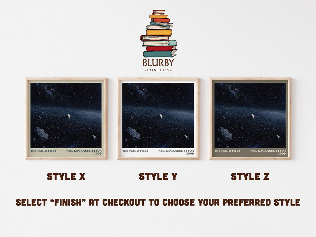 The Pluto Files literary print in frame leaning in hallway – non fiction wall art (mockup)
