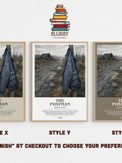 The Postman bookish print in frame leaning in hallway – sci fi wall art