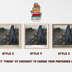 The Postman literary print in frame leaning in hallway – sci fi wall art