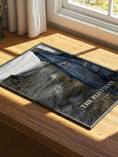The Postman watercolour book poster framed on wall – sci fi wall art