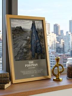 The Postman bookish print framed by window – literary home decor