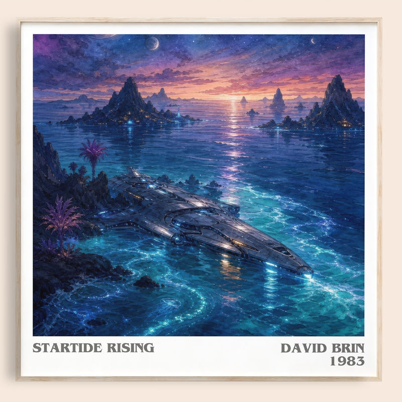 Startide Rising literary book poster by David Brin – framed literary art print