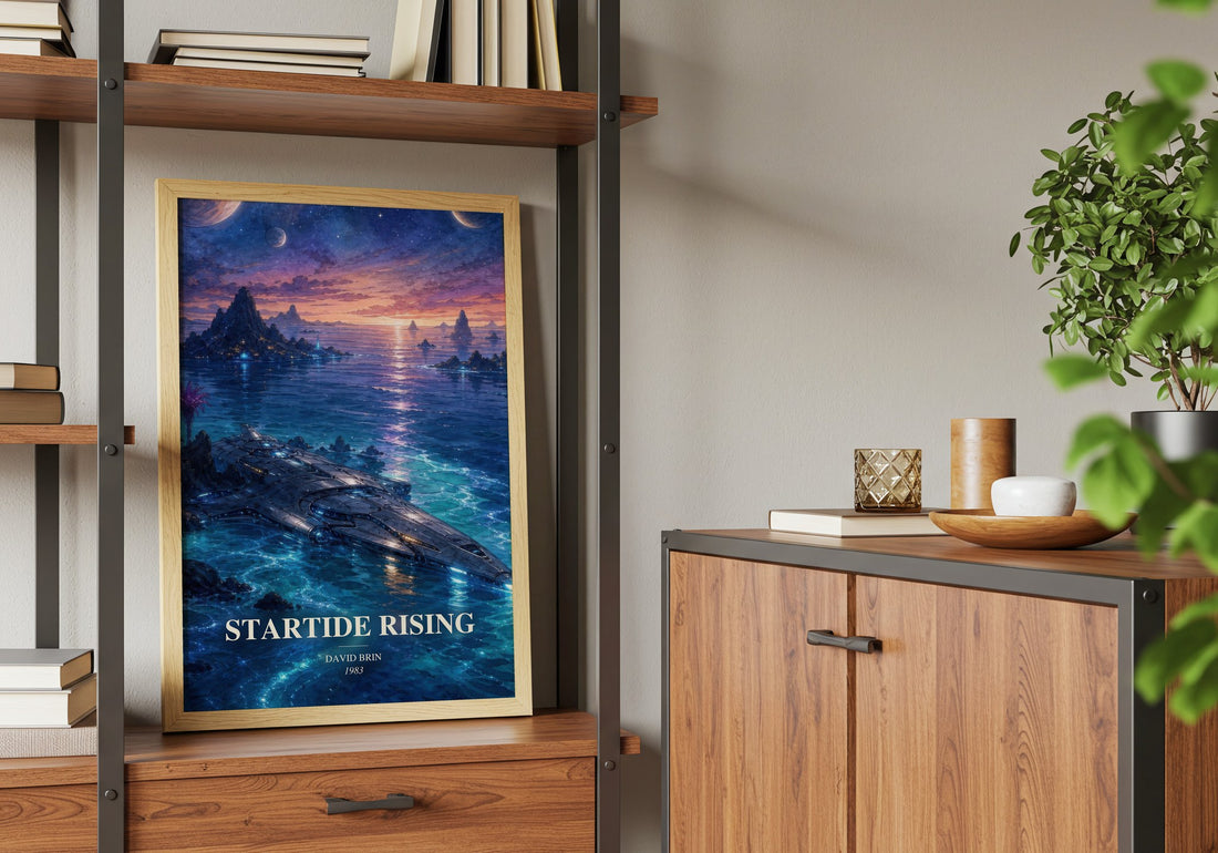 Startide Rising book watercolour illustration paper finish options – matte satin gloss