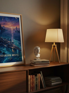 Startide Rising watercolour print on bookshelf – David Brin fan gift