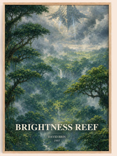 Brightness reef watercolour book poster by David Brin – framed literary art print