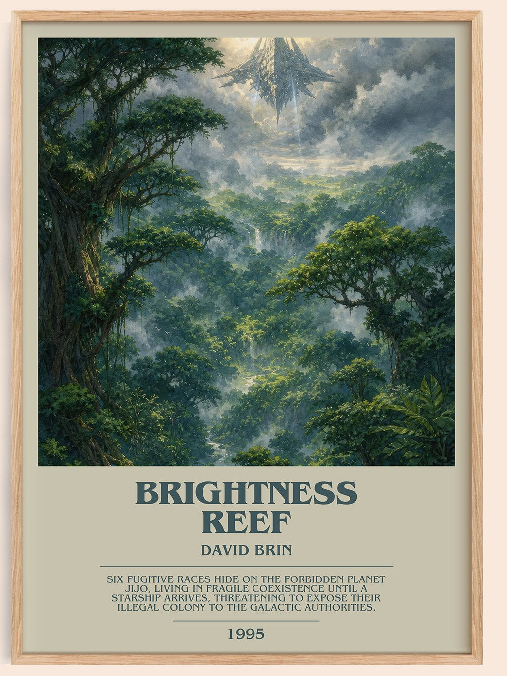 Brightness reef bookish book poster by David Brin – framed literary art print