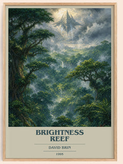 Brightness reef book cover book poster by David Brin – framed literary art print