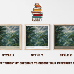Brightness reef literary print in frame leaning in hallway – sci fi wall art