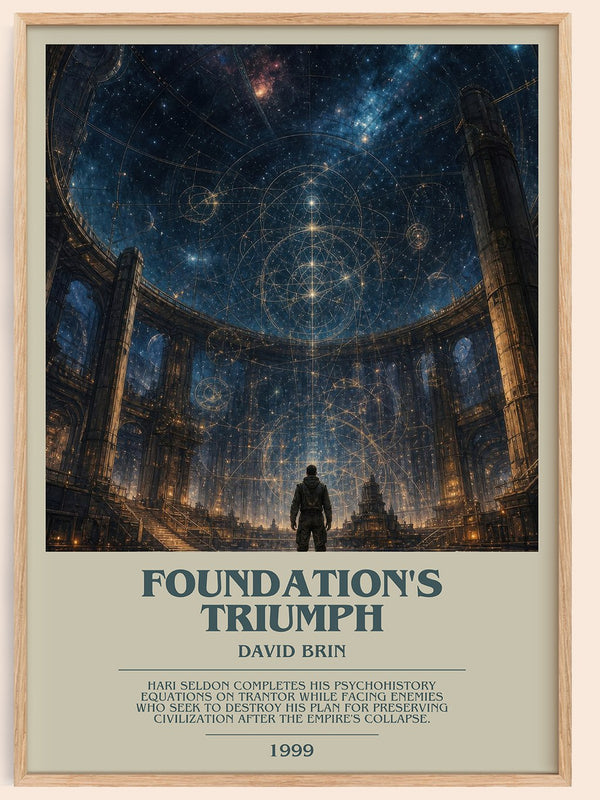 Foundation's Triumph bookish book poster by David Brin – framed literary art print