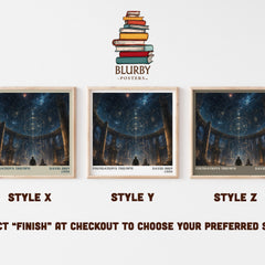 Foundation's Triumph literary print in frame leaning in hallway – sci fi wall art