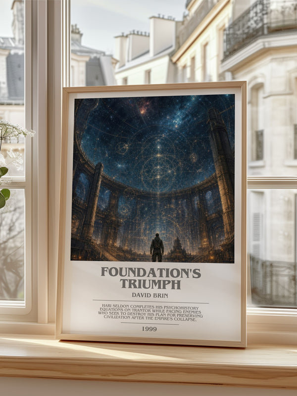 Foundation's Triumph bookish poster colour and style options – David Brin book art