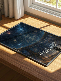 Foundation's Triumph watercolour book poster framed on wall – sci fi wall art