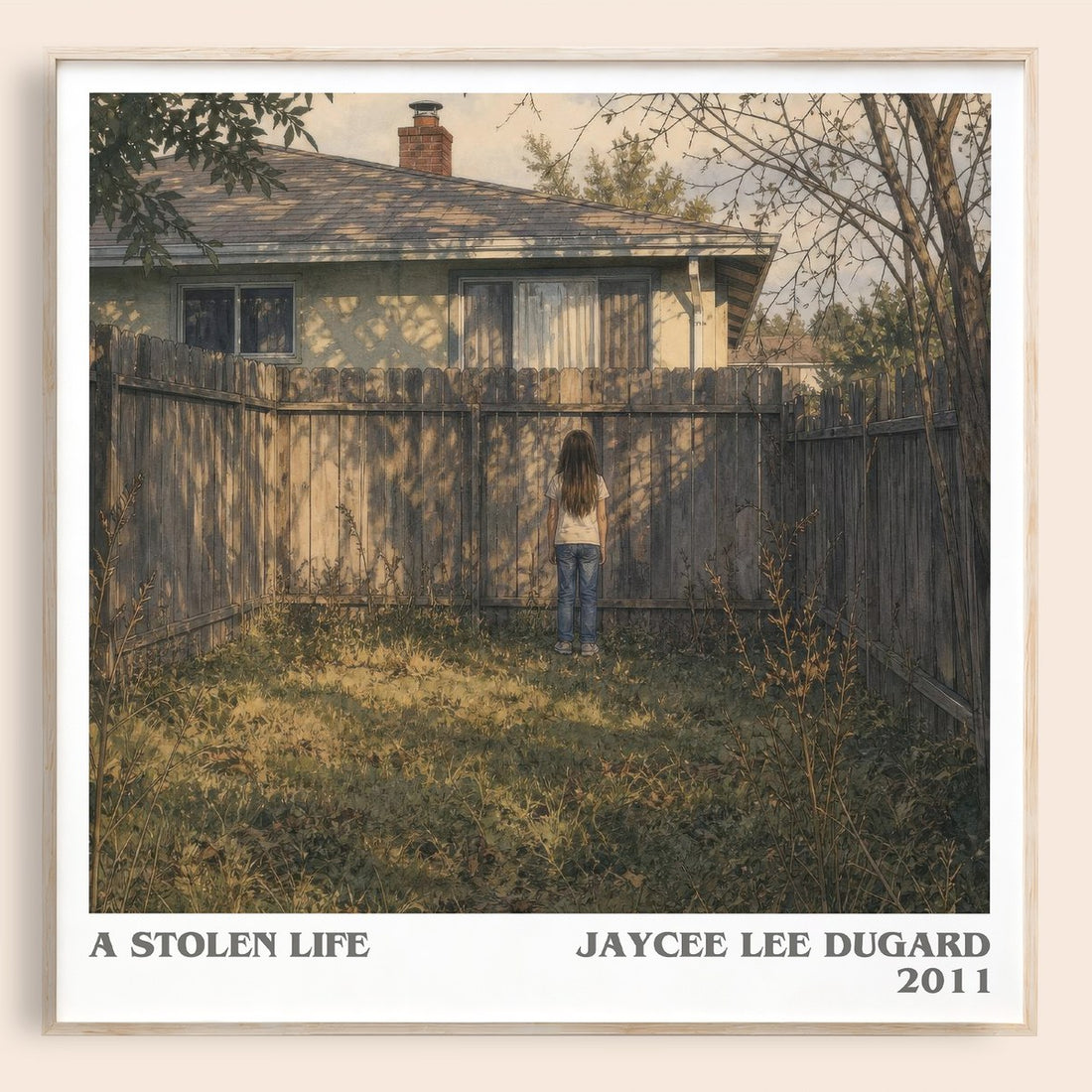 A Stolen Life literary book poster by Jaycee Lee Dugard – framed literary art print