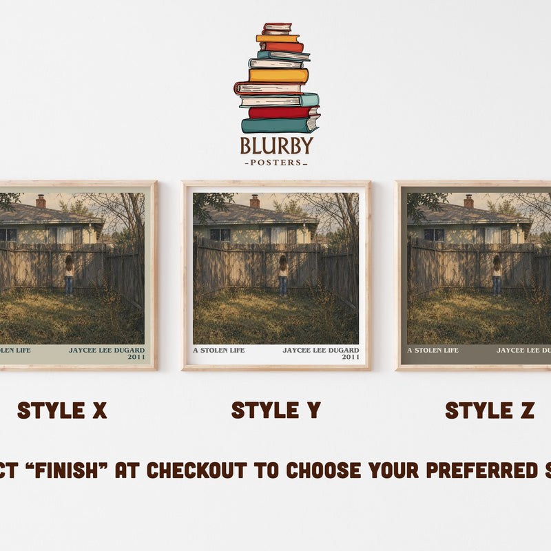 A Stolen Life literary print in frame leaning in hallway – memoir wall art