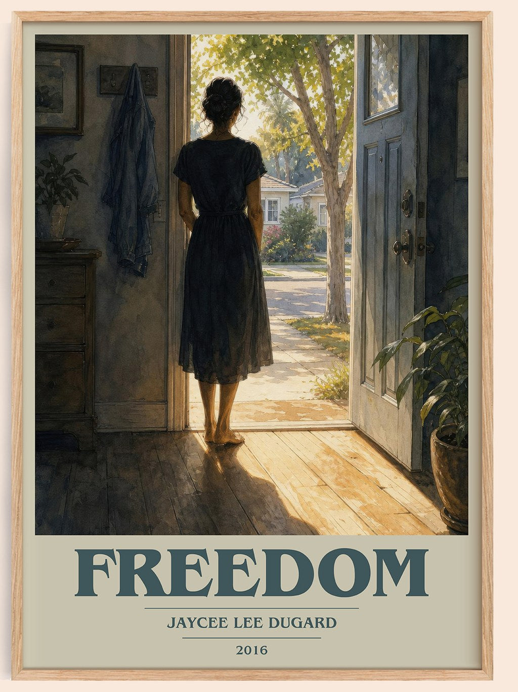 Freedom book cover book poster by Jaycee Lee Dugard – framed literary art print