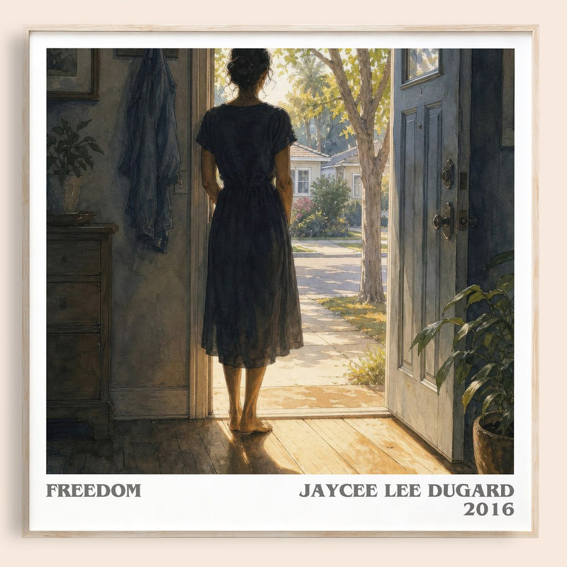 Freedom literary book poster by Jaycee Lee Dugard – framed literary art print