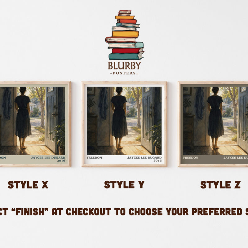 Freedom literary print in frame leaning in hallway – memoir wall art