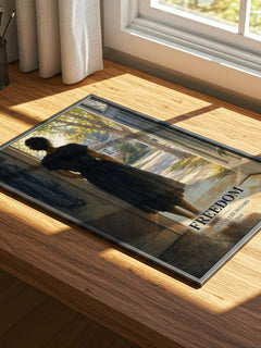 Freedom watercolour book poster framed on wall – memoir wall art