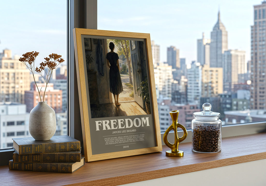 Freedom bookish print framed by window – literary home decor