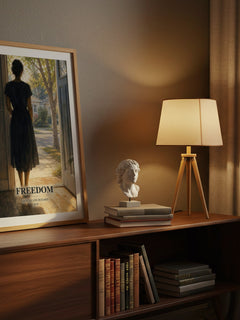 Freedom watercolour print on bookshelf – Jaycee Lee Dugard fan gift